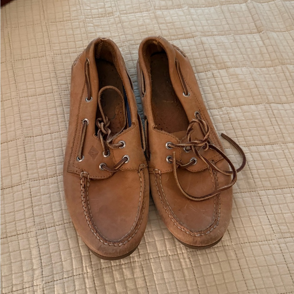 Sperry Tan Boat Shoes Moccasin-Style Leather